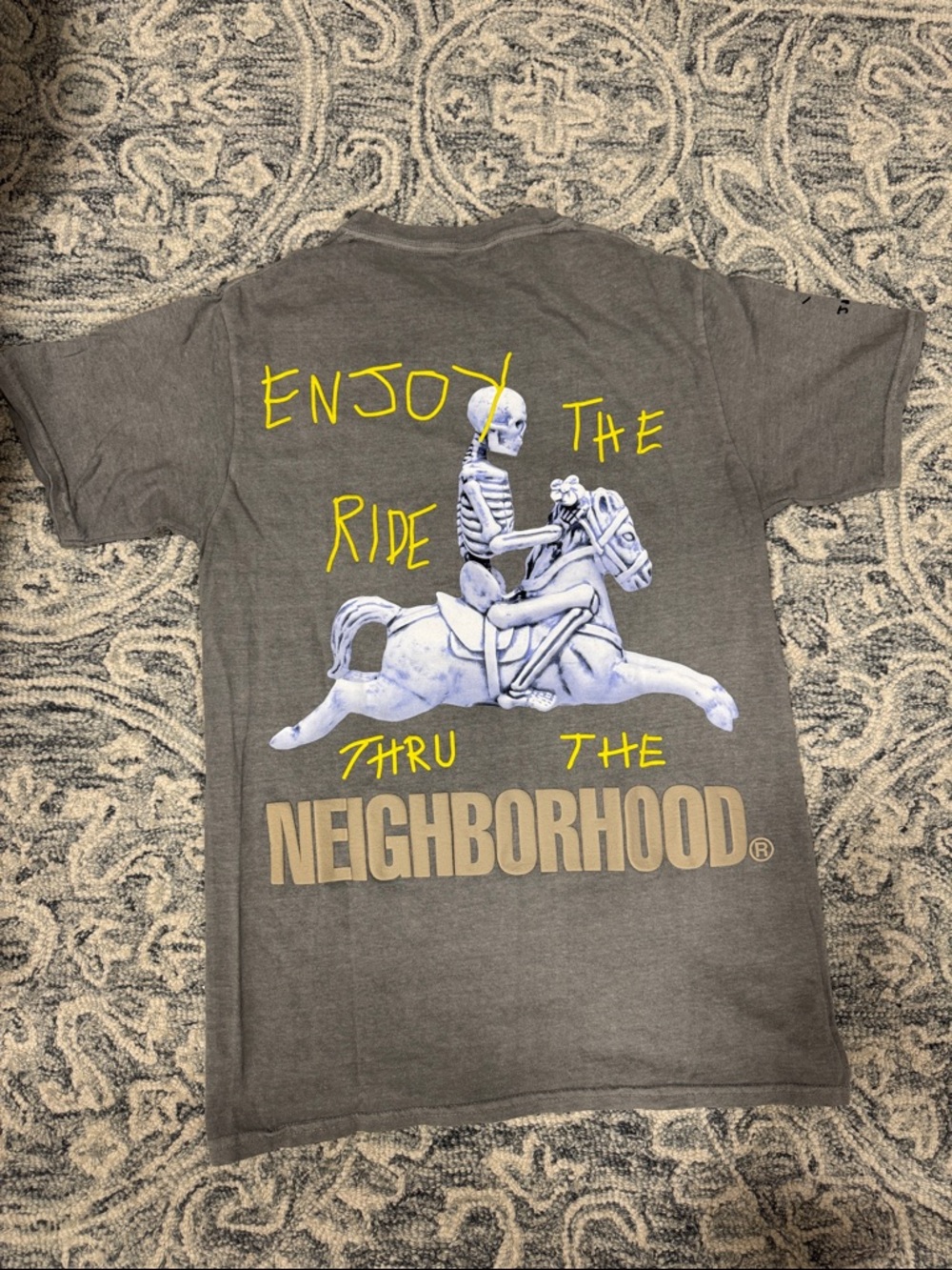 Cactus Jack by Travis Scott Gray Tee with Yellow Bee Graphic - Picture 5 of 5